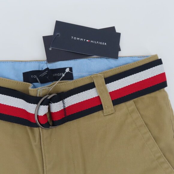 Tommy Hilfiger Boys 8 Tan Chino Shorts 9in Inseam Pockets Belt Loops NEW w/ Tags - Picture 3 of 9